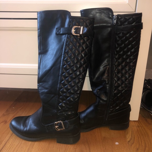 Target Shoes - Tall Black Quilted Boots